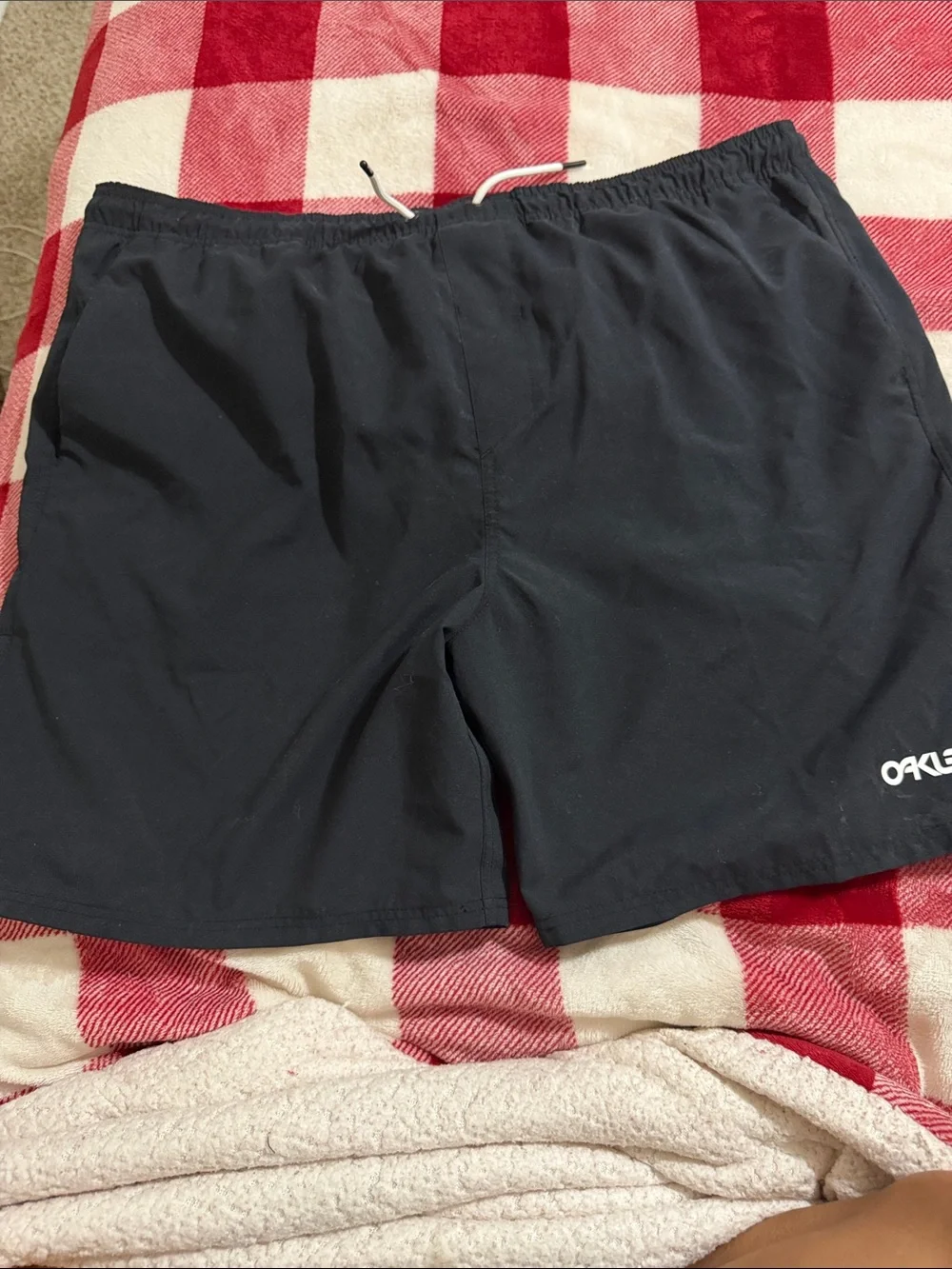 Oakley Men’s Dark Navy Swim Trunks with Logo